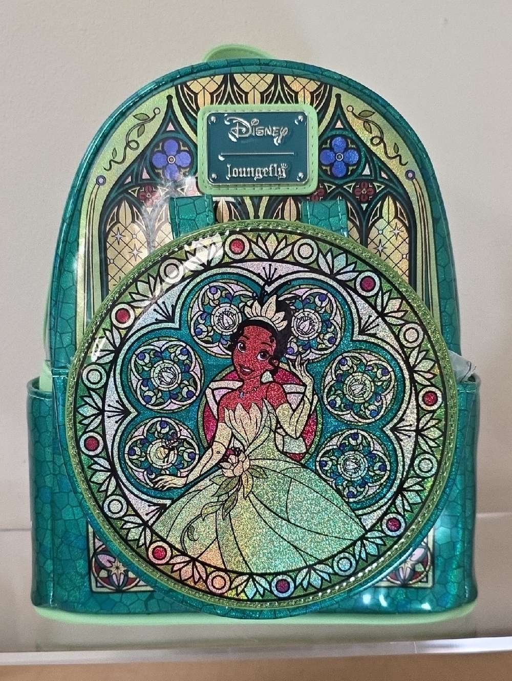 Loungefly Disney Tiana Teal Green Glitter Mini Backpack